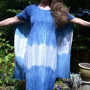 Altogether Lovely DRESS- *entirely-by-hand-made* - *hand-dyed with indigo*